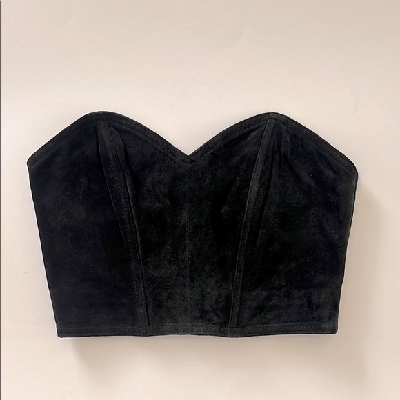 The leather ranch black suede corset top XS - Picture 2 of 8